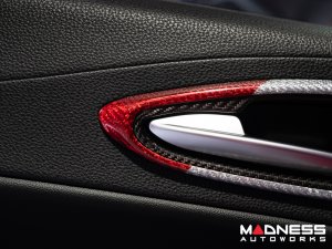 Alfa Romeo Giulia Interior Door Handle Surround Trim Kit - Carbon Fiber - Italian Theme - Feroce Carbon 